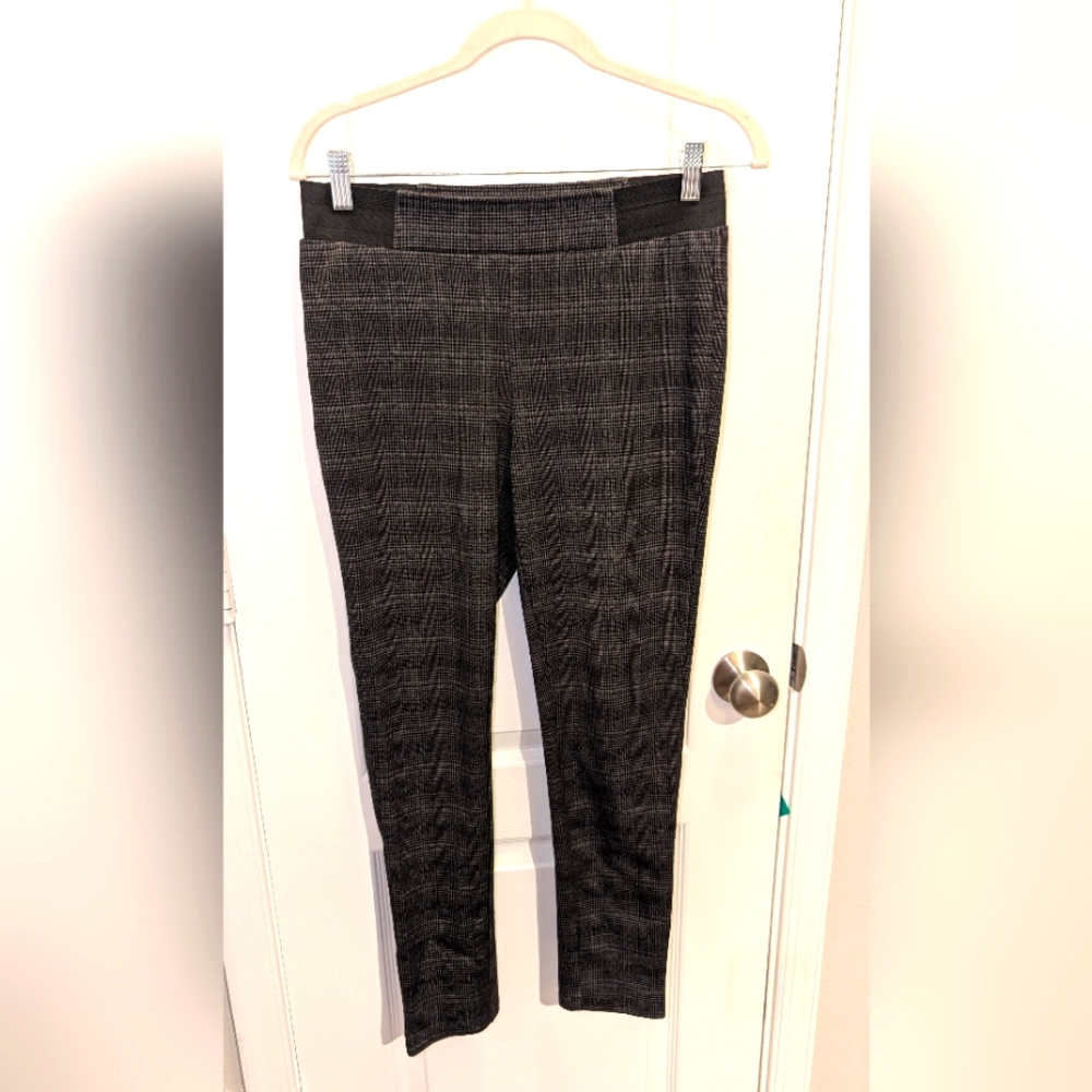 Baccini Pull On Work Skinny Plaid Work Pants Size Medium